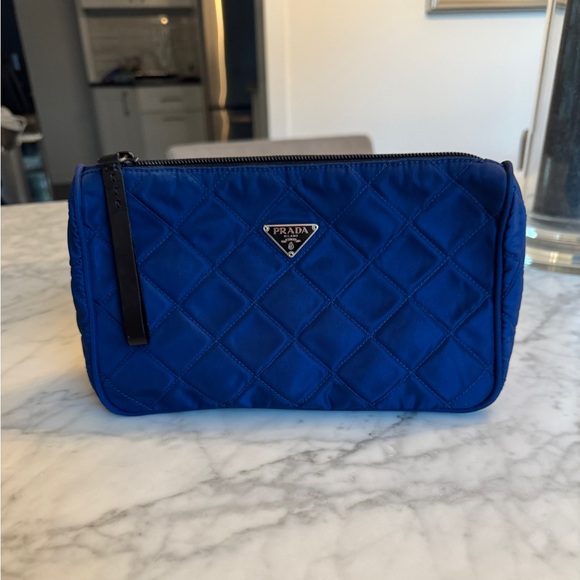 Prada Blue Quilted Clutch - Picture 1 of 9